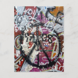 berlin wall graffiti vykort