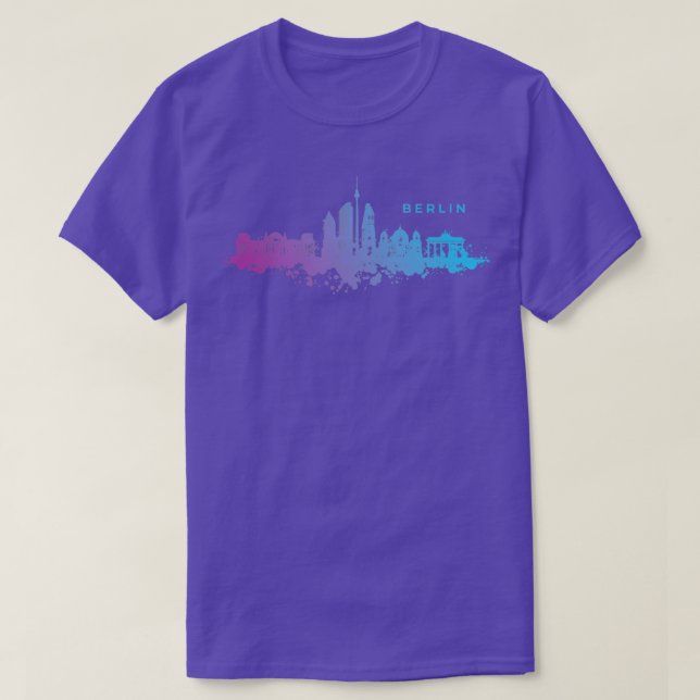 Berlin Watercolor Skyline T Shirt (Design framsida)