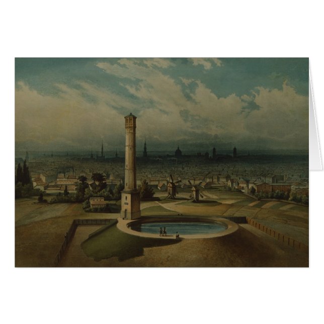 Berlin waterworks, c.1860 hälsningskort (Framsidan Horizontal)