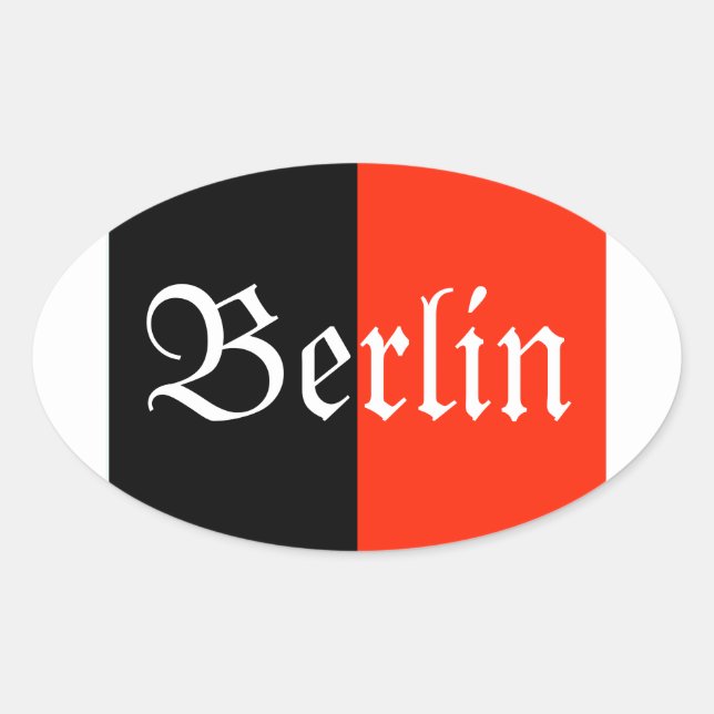 Berlinarmén ockupationsmedalovens fästare ovalt klistermärke (Framsida)