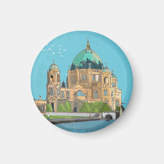 Berliner Dom Tyskland Whimsical Illustration Magnet