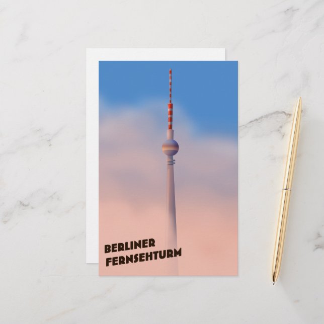 Berliner Fernsehturm, Berlin TV-torn Brevpapper (Fram/Back In Situ)