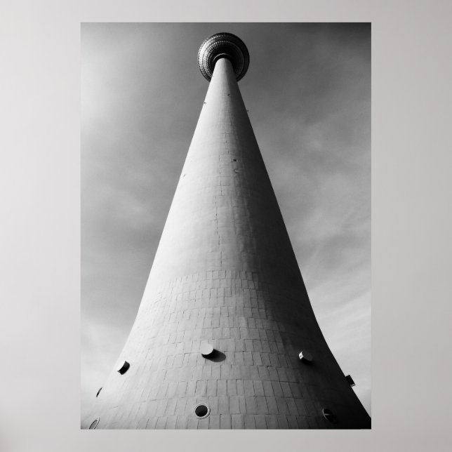 Berliner Fernsehturm Schwarz Weiß Poster (Framsidan)