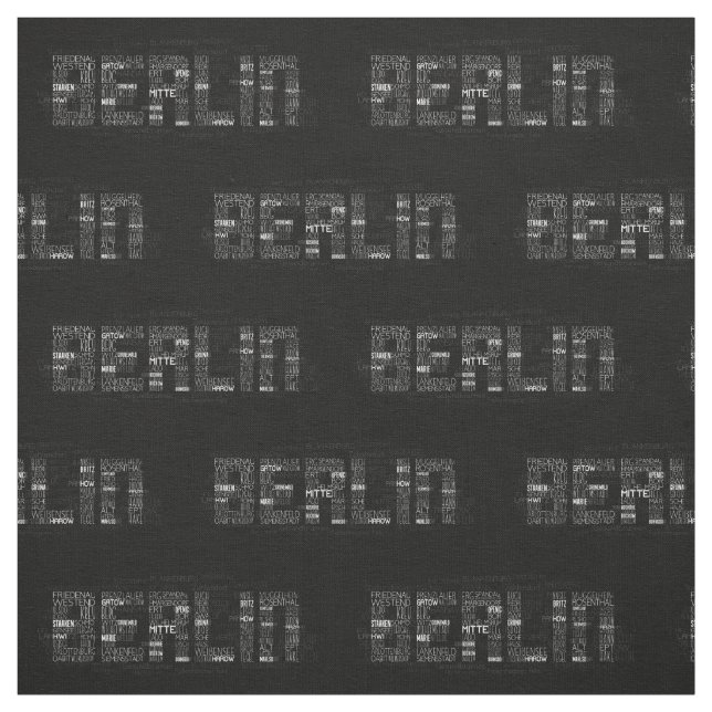 Berliner Ortsteile Ord Art, Berlinområdet Tyg (Provkarta)