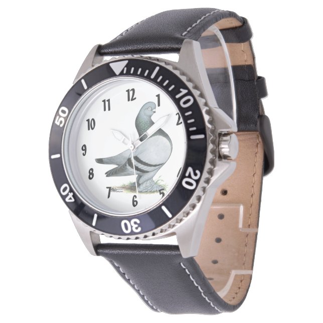 Berliner Tumbler Pigeon Blue Pub Armbandsur (Vinklad)