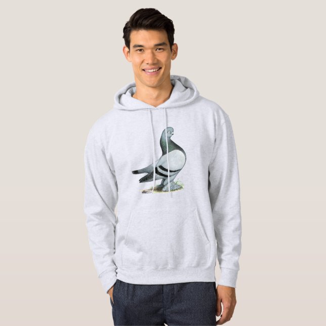 Berliner Tumbler Pigeon Blue Pub Hoodie (Hel framsida)