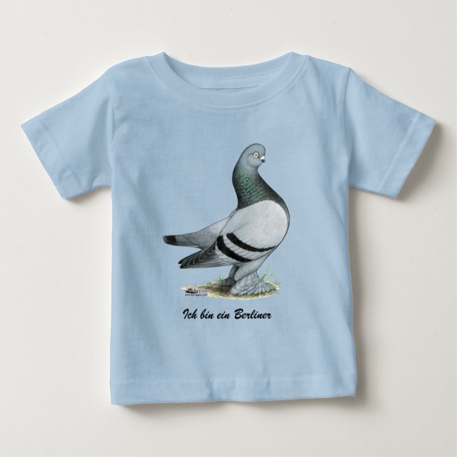 Berliner Tumbler Pigeon Blue Pub T Shirt (Framsida)