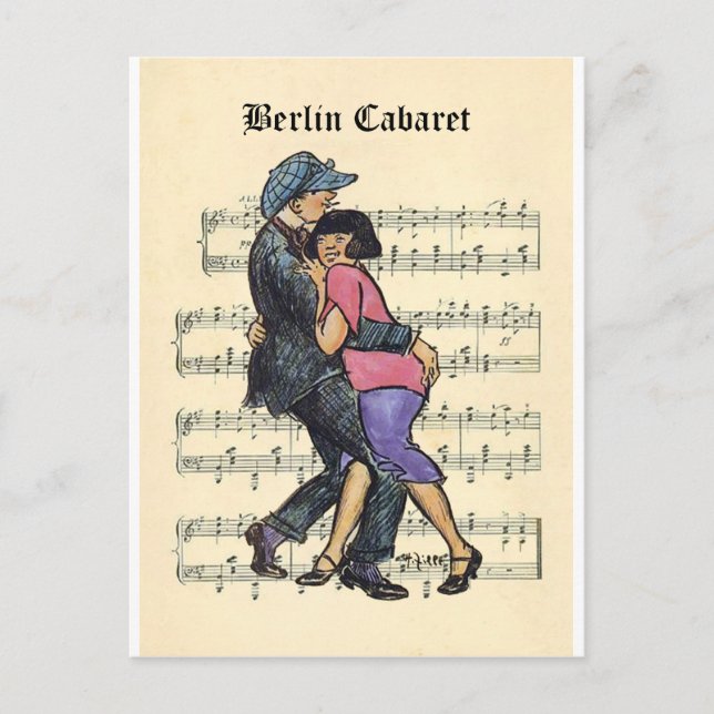Berlinkabaret 1920s med Lakan Music Background Vykort (Framsida)
