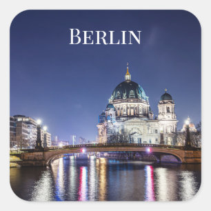Berlinkatedralen i Berlin, Tyskland Fyrkantigt Klistermärke