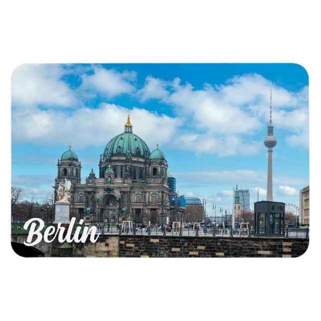 Berlinkatedralen och TV torn i Berlin, Tyskland Magnet (Horisontell)