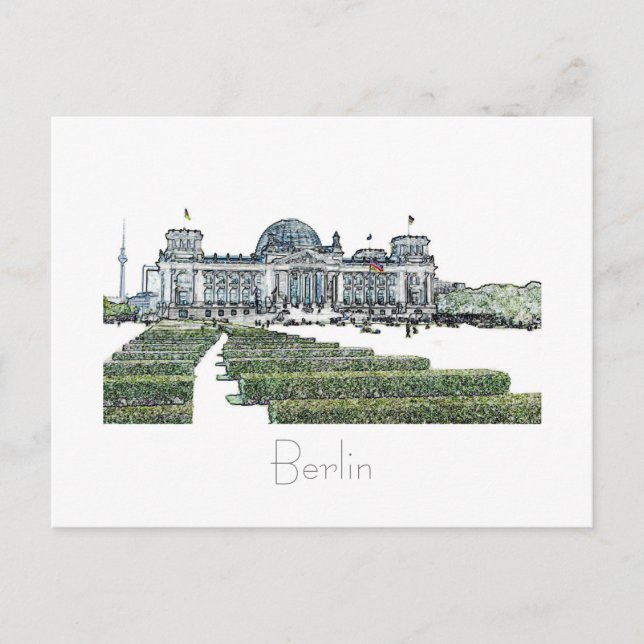 BerlinReichstag Bygger vykort för arkitektur (Framsida)
