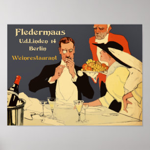 Berlinretro 1920 Plakatstill vin restaurang och Poster