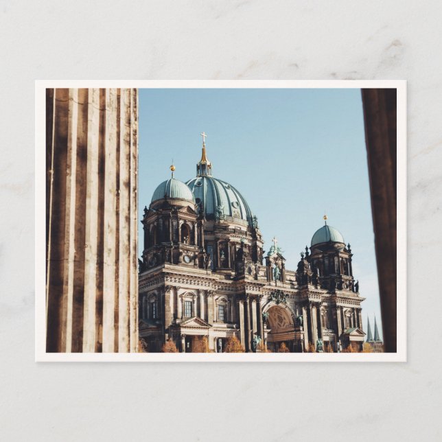 Berlins domkyrka vid floden Spree på natten Vykort (Framsida)