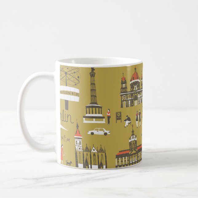 Berlins landmärken och monument kaffemugg (Vänster)