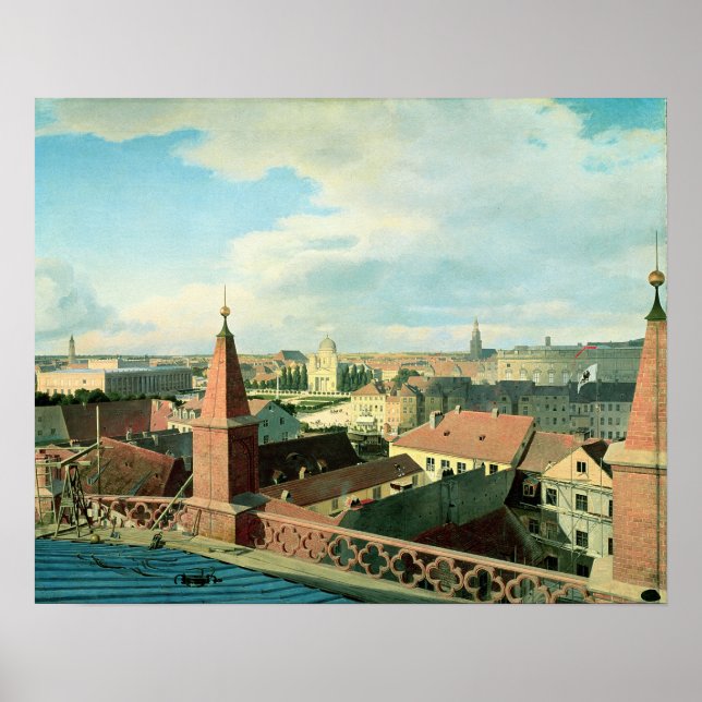 Berlins stad med Altes Museum Poster (Framsidan)