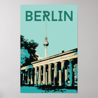 Berlins syn med Fernsehturm illustrerar Tyskland Poster