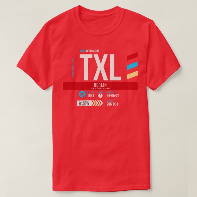 Berlins TXL-flygplatskod Märkre 1 T Shirt (Design framsida)
