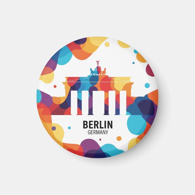 Berlins Tysklanda abstrakt i Brandenburg Grind Magnet (Framsidan)