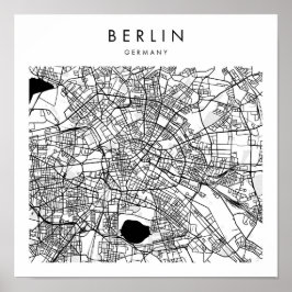 Berlins Tysklanda minimala moderna gata Karta Poster