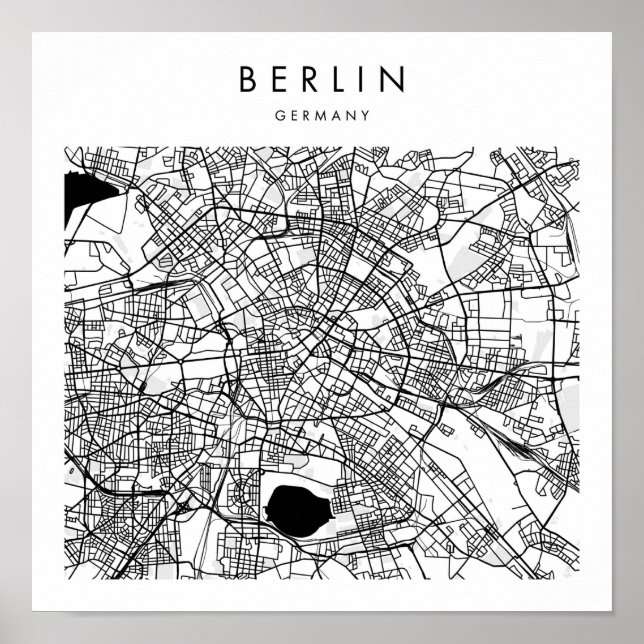 Berlins Tysklanda minimala moderna gata Karta Poster (Framsidan)
