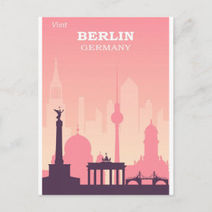 Berlins Tysklanda Rosa Vintage resor Poster Vykort