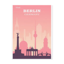 Berlins Tysklanda Rosa Vintage resor Poster