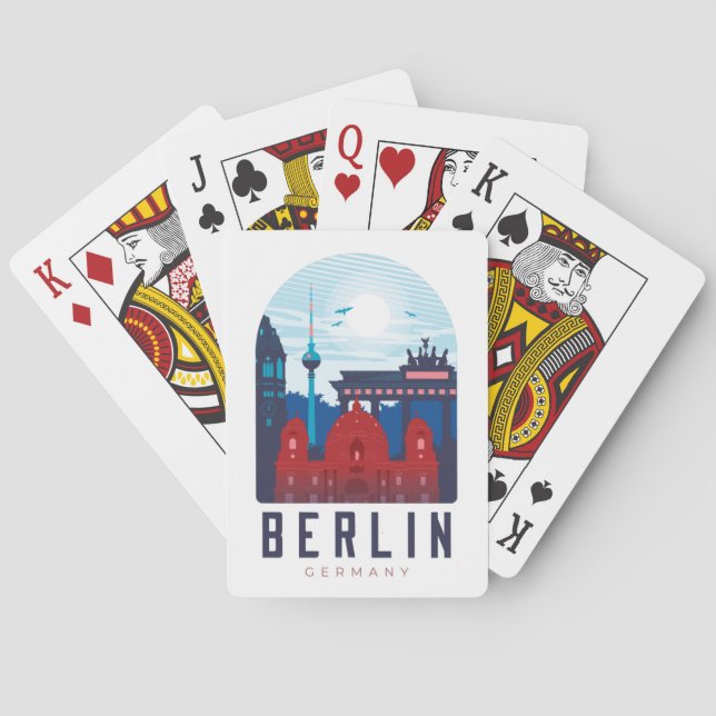 Berlins Tysklanda Skyline Classic-spelkort Casinokort (Baksidan)