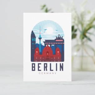 Berlins Tysklanda Skyline Greeting Card Kort