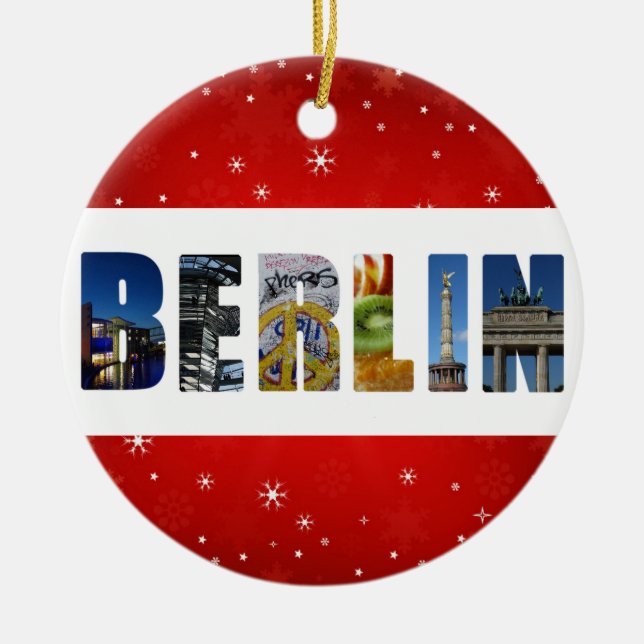 Berlins Tysklanda stadsresa Foton jul Julgransprydnad Keramik (Framsidan)