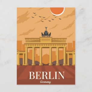 Berlins Tysklanda tåg Travel Art Vintage Vykort