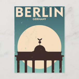 Berlins Tysklanda tåg Travel Art Vintage Vykort