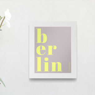 Berlins Tysklanda typografi-gult grått Poster