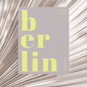 Berlins Tysklanda typografi-gult vykort
