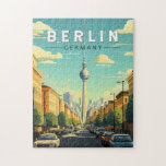 Berlins Tysklanda Vintage för resekonst Pussel<br><div class="desc">Färgdesign för Berlinretrovektor. Staden är känd för sin konstscene och moderna landmärken som guld-färgad,  svingfull Berliner Philharmonie.</div>