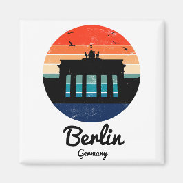 Berlins Tysklanda Vintage Sunset Magnet