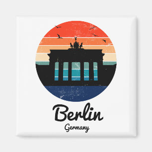 Berlins Tysklanda Vintage Sunset Magnet
