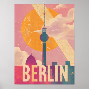 Berlins Vintage Rosa Travel Ad Poster