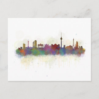 Berlinstaden Tyskland. Deutsche Skyline art v2 Vykort