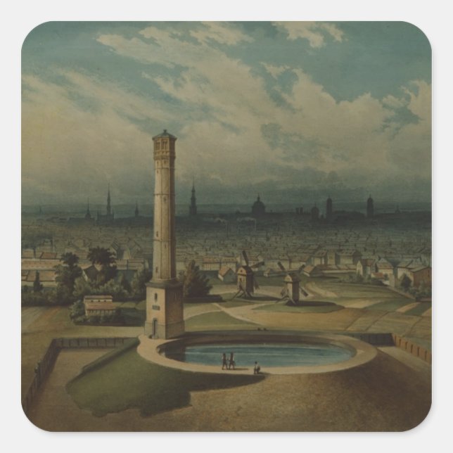 Berlinvattenverk, 1860 fyrkantigt klistermärke (Framsida)