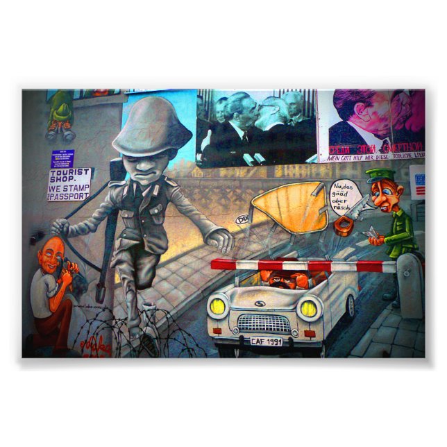 BerlinWall Graffiti Artwork Street Art Tyskland Fototryck (Framsidan)