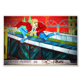 BerlinWall Graffiti Artwork Street Art Tyskland Fototryck