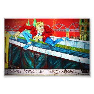BerlinWall Graffiti Artwork Street Art Tyskland Fototryck