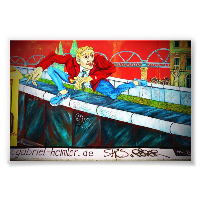 BerlinWall Graffiti Artwork Street Art Tyskland Fototryck (Framsidan)