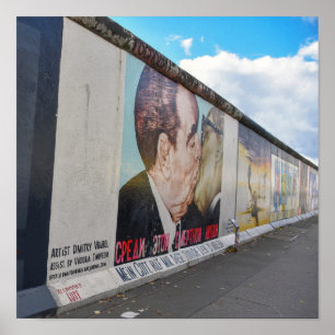 BerlinWall Kiss Mural, Tyskland Poster
