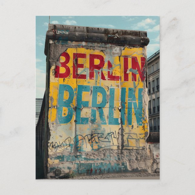 BerlinWall Vintage Vykort (Framsida)