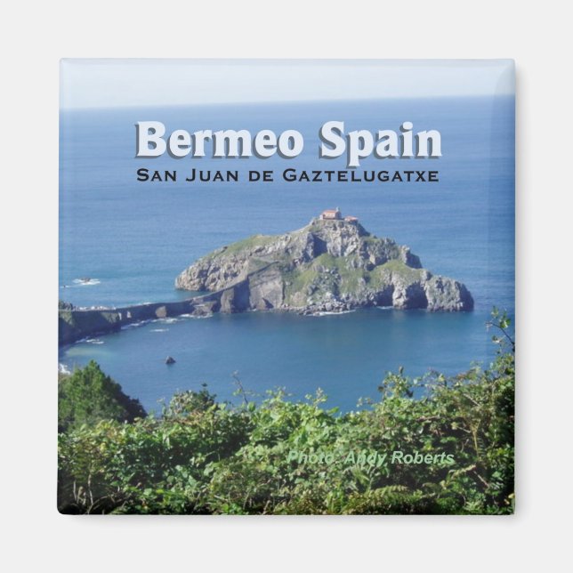 Bermeo Spain Gaztelugatxe Travel Souvenir Magnet (Framsidan)