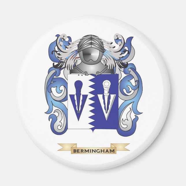 Bermingham Jackar av Arm (Family Crest) Magnet (Framsidan)