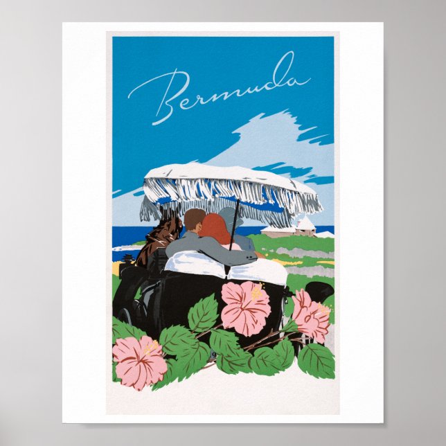 Bermuda (1940-1950) av Adolph Treidler.  Poster (Framsidan)
