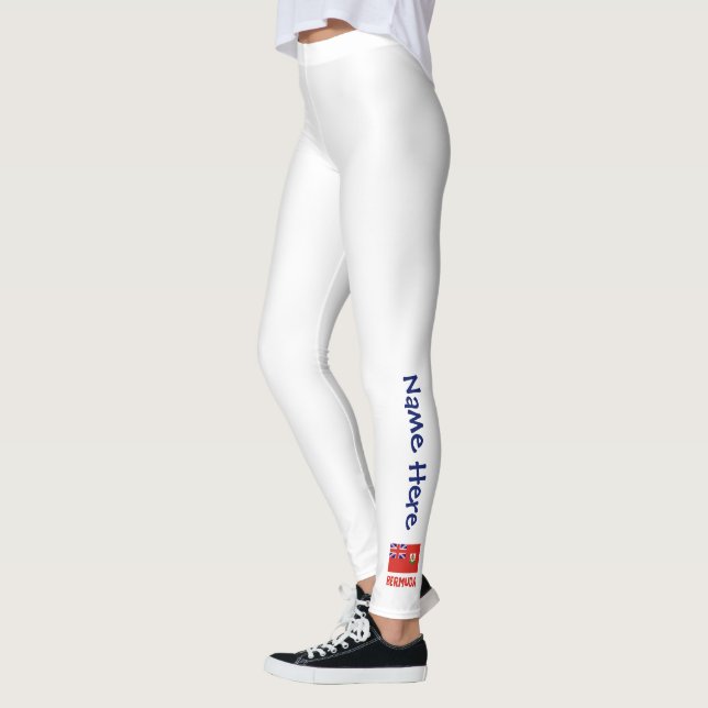 Bermuda and Bermudan Flag with Your Name Leggings (Vänster)