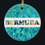 Bermuda Beach Blue Ocean Travel Foton jul Julgransprydnad Keramik<br><div class="desc">Visa alla era kärlek för land i Bermuda med denna julprydnad som innehåller foton från Bermuda-stranden och havsplatser som läggs över en tropisk blå havsbakgrund.</div>